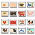 Vintage Red Love Heart Strawberry Square Beads fit Italian Charm Link 9mm Stainless Steel Bracelet Jewelry DIY Making Wholesale. 