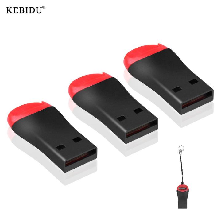Kebidu 3PCS Mini USB 2.0 Card Reader Micro SD SDHC TF Flash Memory Card Reading Adapter for Laptop Computer