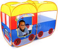 School Bus Tent for Kids - Big Size Pop Up Bus Shaped Tent House Playhouse Folding Tent Bus Shape 54 X 37 X 27 Inches (Red, Yellow). 