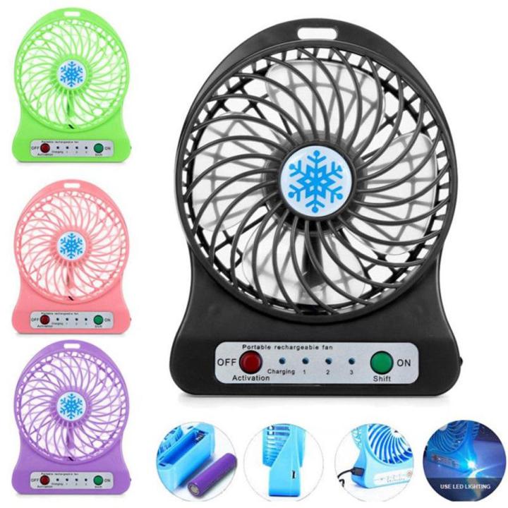 Charging FAN Mini Portable USB Chargeable Air Cooler Desktop Handheld Air Conditioner 3-Steps Speed Level Free Rechargeable Battery and Charging Cable