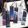 Space Theme Bookmarks Booklover Gift Pack of 5 Multi-Pack Page Marker Creative Design Transparent Material PVC Bookmark for. 