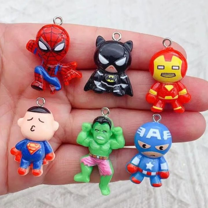 10pcs Marvel Spider Man Resin Charms Cartoon Cute Character Pendant For Earring Keychain Diy Crafts Jewelry Making
