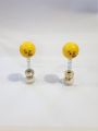 Romantic Motorcycle Handle Spring Emoji Funny Yellow High Quality Material Flexible Universal Fitting Pair. 