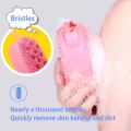 Techmanistan Silicon Bath Body Brush, Exfoliating Body Scrub Brush, 2 in 1 Ultra Soft Bath Sponge Shower Brush and Body Massager, Baby Shower Brush, Shampoo and Gel Dispenser, Loofah Brush, Body Cleaning Scrubber for Man, Women and Children. 