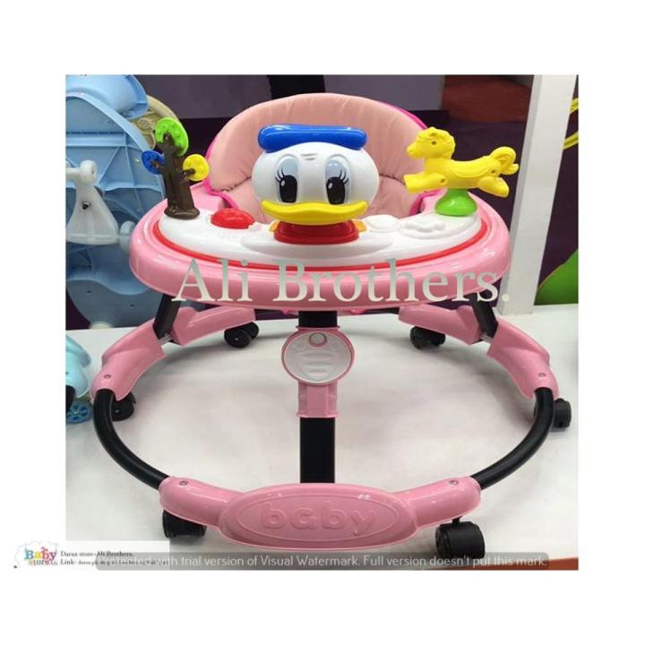 Baby Round Walker With Lights Music Front Side Toys Hanger