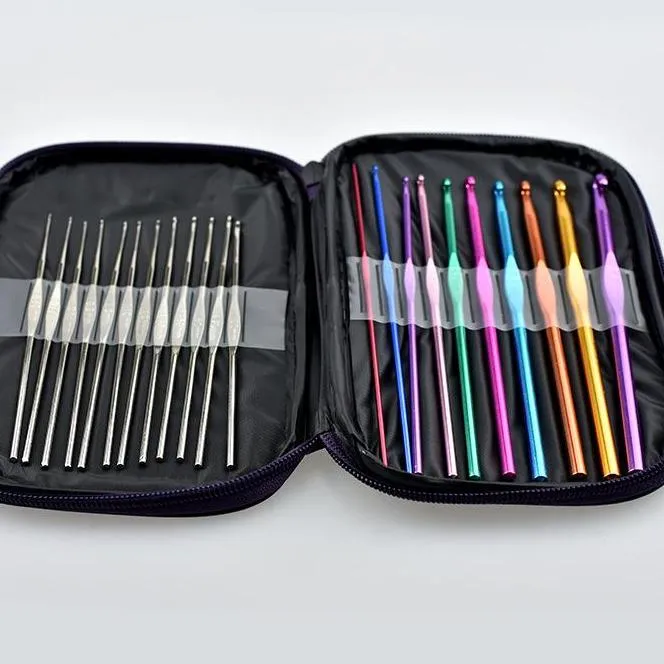 22pcs%20Multicolour%20Aluminum%20Crochet%20Hook%20Knitting%20Needle%20Set%20Weave%20Craft%20Yarn%20-%20Image%203