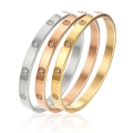 Luxury Stainless Steel Bracelet Women Bangles Bracelets On Hand Lady Girl Women's Fashion Jewelry Rhinestone Designer Gifts Nail. 