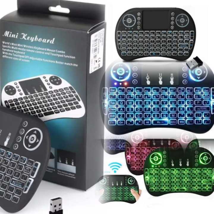 Mini Keyboard i8 with Backlight 2.4GHz Wireless Keyboard Air Mouse Touchpad for Android, pc, tv, box multipurpose