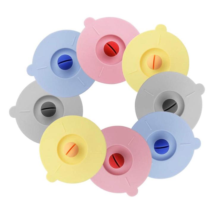 8PCS Silicone Glass Cup Covers Stretch Lids Reusable Anti-Dust Silicone Drink Glass Cup Lids for Tea Cup Glass