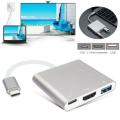 New Type C USB 3.1 to USB-C 4K HDMI USB 3.0 Adapter 3 in 1 Hub For Note books. 