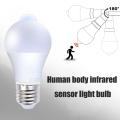 E27 Human Body Sensing Bulb Auto ON/OFF Night Light PIR Sensor Light AC85-265V Energy Saving LED Bulbs For Home Parking Lighting 1Pcs. 