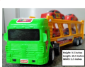 Double Decked Transport Truck Trailer Toy with 4 Cars For Kids ,Car Carrier Long Toy Truck - Friction Powered Loader for Kids. 