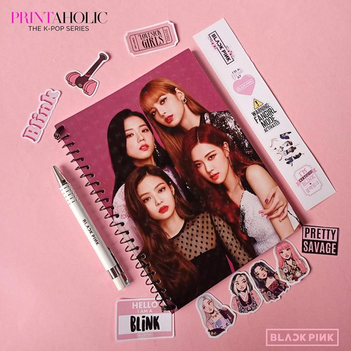 2 in 1 BLINK Deal, 1 Notebook + 1 Pen with freebies Specially Design for Blink Army, KPOP, BTS, BLACKPINK, STRAY KIDS, SEVENTEEN, Fully Customized Perfect Gift For Army