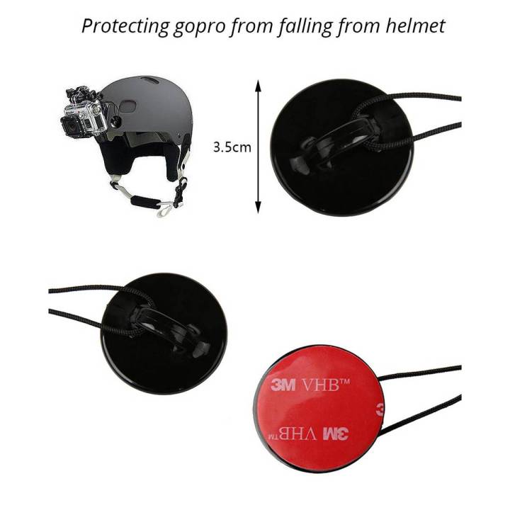 Anti-Drop Buckle Safety Insurance Tether Strap+Sticker for Gopro Hero 5 4 3 2 SJCAM Case Car Helmet Mount Protector lanyard