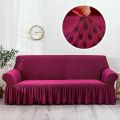 Turkish Style Sofa Covers with Frill - Stretchable Jersey Couch Cover, Washable Premium Quality Sofa Protector 1 to 7 Seater  By Home Essentials. 