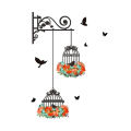 Colorful Flower birdcage flying birds wall sticker Creative home decor living room Decals wallpaper bedroom nursery window decor. 