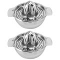2X Stainless Steel Juice Reamer Glass Manual Juicer Orange Lemon Lime Squeezer. 