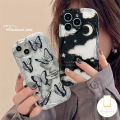 MissConnie Art Fashion Graffiti Creativity Case for Infinix Smart 6 7 5 6 Plus Hot 11 10 20 9 8 12 30 Play Hot 9 10Lite 8 30i Note 12 G96 Night Starry Sky Moon Butterfly 3D Wavy Curved Edge Soft Cover. 