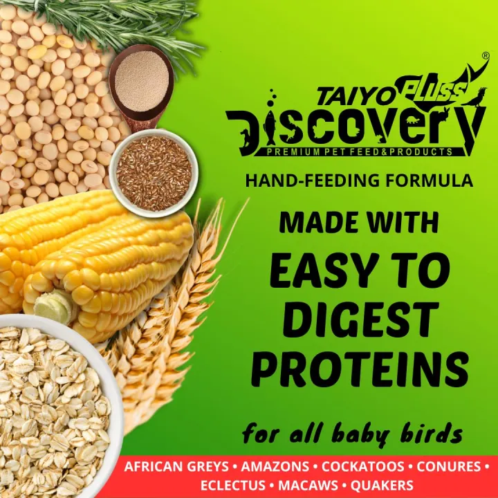 Taiyo%20Pluss%20Discovery%C2%AE%20Hand%20Feeding%20Formula%20-%20300%20g%20(Pack%20of%201)%20Bird%20Food%20%7C%20Suitable%20for%20African%20Grey%20Parrot,%20Cockatoo,%20Sun%20Conure%20and%20Macaw%20Chicks%20-%20Image%202