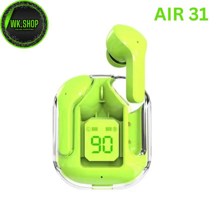 Air 31 Buds TWS Bluetooth 5.3 ENC Smart Touch Control Stereo HiFi Noise Reduction Lightweight & Portable In Ear Earbuds with Microphone Deep Bass Stereo Music TWS Air 31 Wireless Transparent Earphones