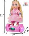 Battery Operated Girls Hover Balanced Car Doll For Kids Rolling, Rotating, Music and Beautiful Flashing Lights. 
