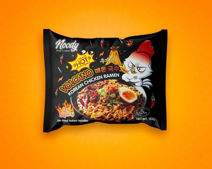 NOODY VOLCANO KOREAN CHICKEN RAMEN NOODLES 2X SPICY BLACK | Daraz.pk