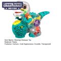 Green forest Glowing Dinosaur Toy Transparent Design Parent-child Interactive Kids Glowing Gear Dinosaur Toy. 