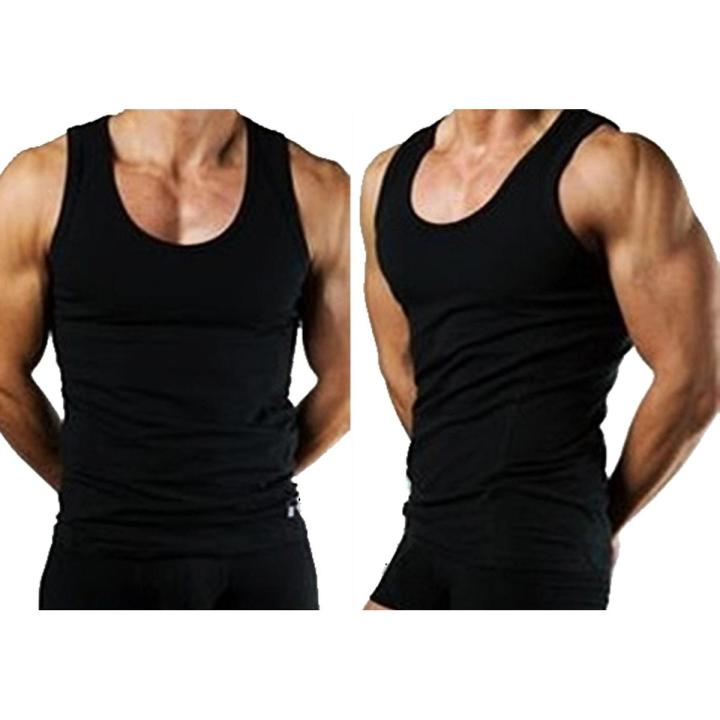 Pack of 3 - Black 100 % Pure Combed Cotton Body Builder Vest / Gym Stringer vest / top trunk / Black vest