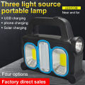 Genuine Portable Powerful Solar LED Flashlight With COB Work Lights USB Rechargeable Handheld 3 Lighting Modes Outdoor Solar Torch Light. 