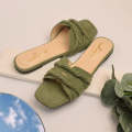 Women Fashion Luxurious Ruksaar Twisted Detail Slides Style Flat Slippers, Sandal Perfect for Summer Wear - Comfortable and Stylish for Any Occasion Dark Pink, Green. 