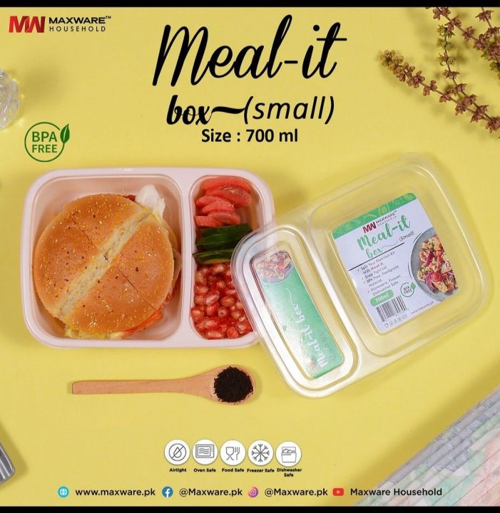 Meal It Lunch Box Small 700 ML (With Two Portions) For Office/School/College