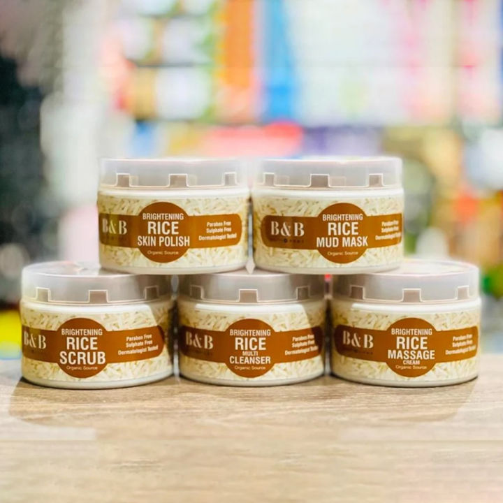Rice Glow Facial Kit Pure Organic Skin Care Rice Whitening Facial 350gm each Jars