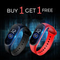 Pack of 2 Mi Touch LED Sports Bracelet Digital Wrist Band - Smart Watch for boys - Multicolor - Free Box. 