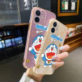 YIWESAN Case For Infinix Smart 5 Pro Case Cartoon Doraemon Cat Side New Design Phone Case Square Edge Pattern Silicone Softcase Luxury Plating Casing Full Cover Camera Shockproof Protection Cases. 