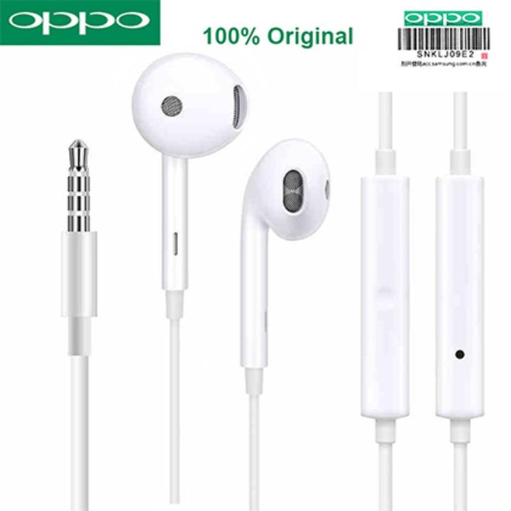 Oppo original handsfree deep base oppo original earphones with 3.5mm best gaming handsfree best for pubg made by oppo IOS Android Daraz.pk