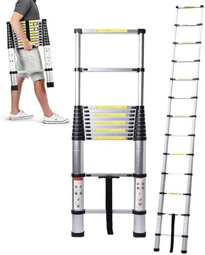 12.5 Foot Portable Ladder 12.5FT Telescopic Ladder - Aluminum Foldable ...