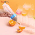 Baby Silicone Feeding Bottle Spoon Baby Food Feeder with Standing Base for Infant Dispensing and Feeding, 90ml. 
