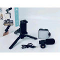 Vlogging Video Making Kit For Mobile Phones - Model AY-49 - Tripod Kit With Microphone And Light - Flexible Tripod - All in One - Better Sound And Lighting Indoors Or Outdoors .(Saliq Traders. 