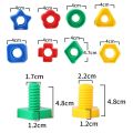 30Pcs/Set Creative Kids Toy Colorful Plastic Insert Blocks Nut Children Mosaic Puzzle Screw Building Block Baby Educational Toys. 