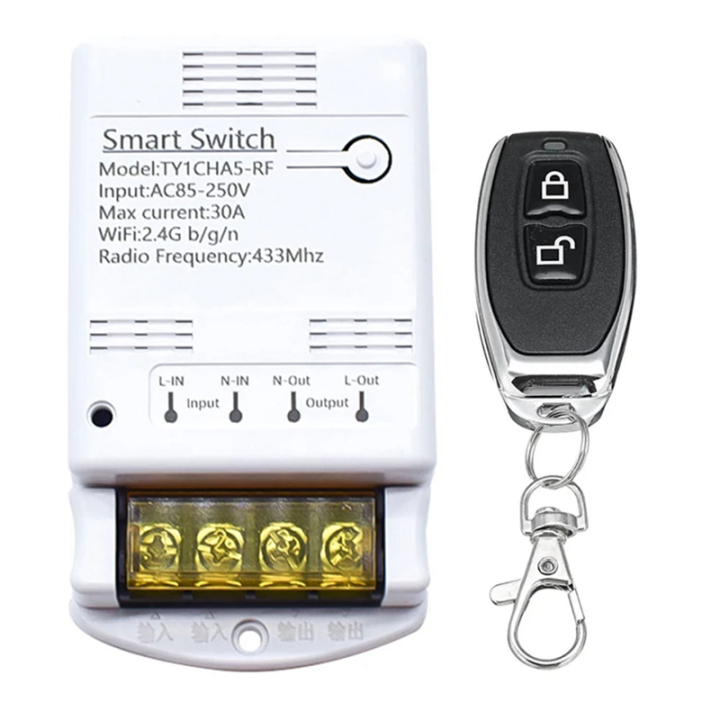 4000W 30A Wifi Switch Relay Tuya Smartlife APP 433mhz RF Receiver Module AC 85-250V 220V Home Automation Circuit Breaker