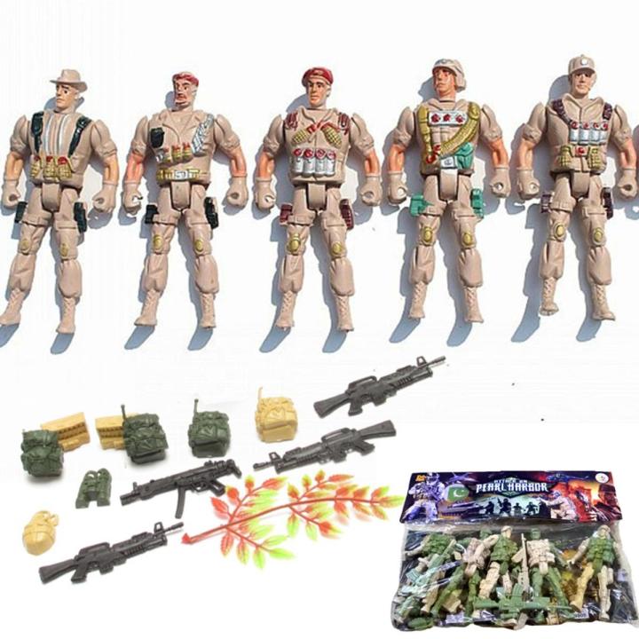 5 Pcs - Military Force Action Figure Toys Set - Army Man Soldier War Toy For Kids Boys Girls - Soldiers