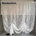 HomeInn Short Curtain Sunscreen White Sheer Short Curtain Decoration. 
