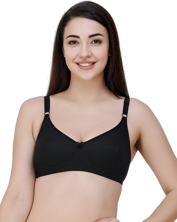 Women girls cotton stuff bra brazzers Black And Skin Color