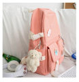 New 5 Pcs Set Women Laptop Backpack Canvas School Bags For Teenage Girls Kawaii College Student Kids Book Bag Rucksack. 