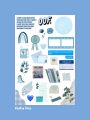 Blue Sky Themed Aesthetic Uncut Sticker Sheet - Journal Stickers. 