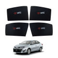 TOYOTA YARIS High Quality Sun Shade with Logo 4Pcs - Black. 