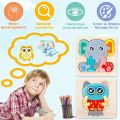 Wooden Animal 3D Puzzle Game for Toddlers 1 2 3 4 Years Old School Boys Girls Animal Jigsaw Toddler Puzzle Games Toddlers Developmental Montessori Learning Educational Preschool Toys Gift for Kids Children Puzzle Toys. 