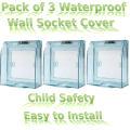 Pack of 3 Waterproof/Child Safety Wall Socket Cover. 