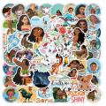 50PCS Cartoon Movie Moana Stickers Disney Princess Waterproof Decals for Laptop Skateboard Kids Girls Toys Party Accessory. 