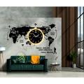 World Map Wall Clock with Rope Light(Large). 